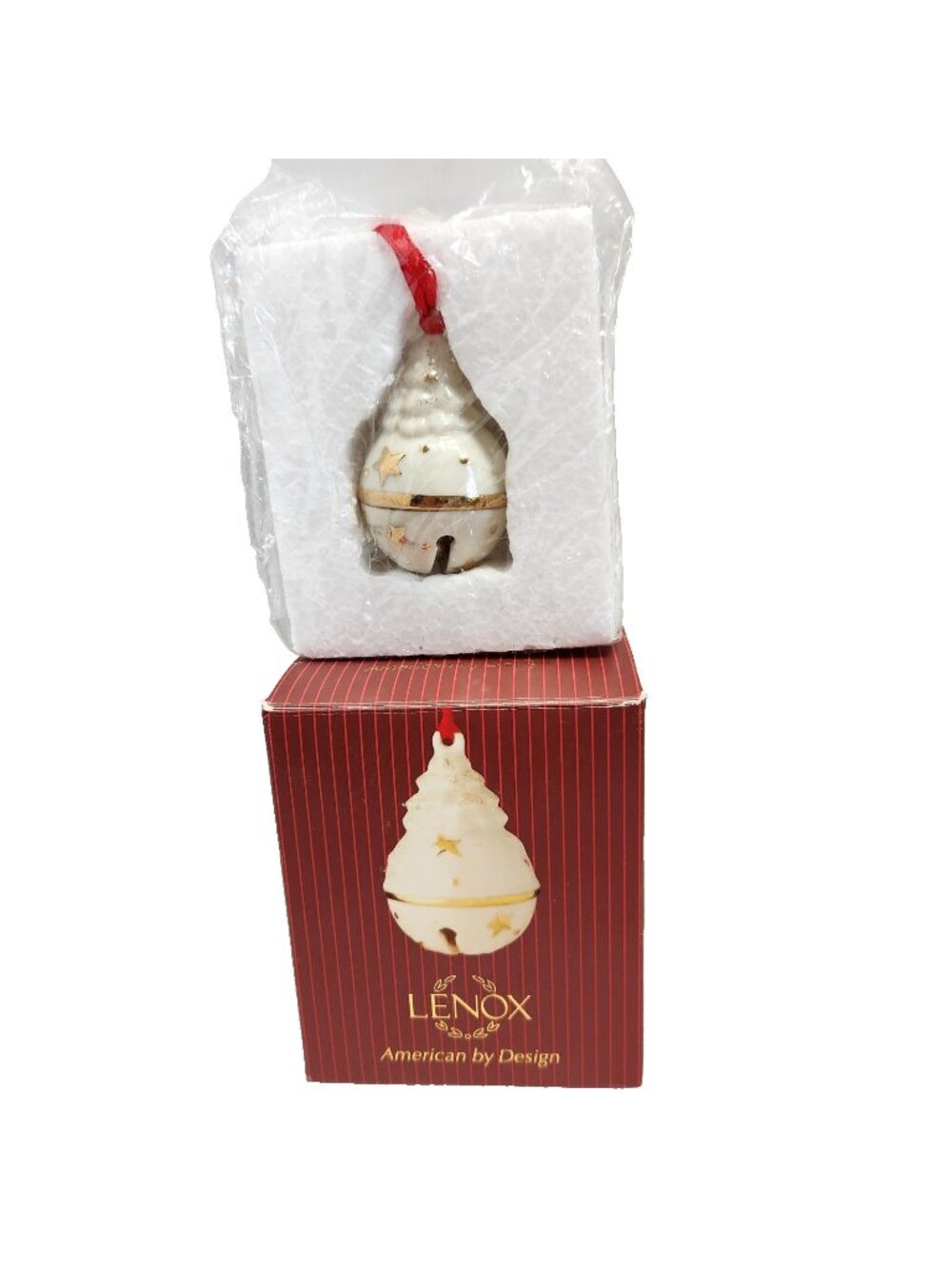 Lenox Just Jingles Tree Bell Ornament Porcelain Gold Accents Boxed Christmas
